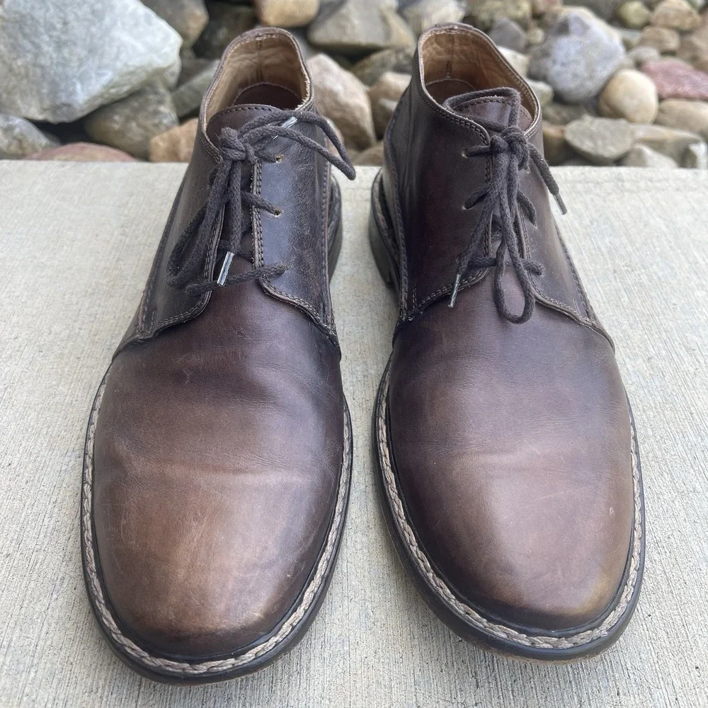 John Varvatos Men's Size 8.5 Chukka Dress Shoes Brown Ankle Lace-up Leather
